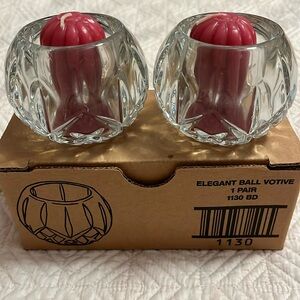 Elegant ball votive candle holders set of 2. NWB